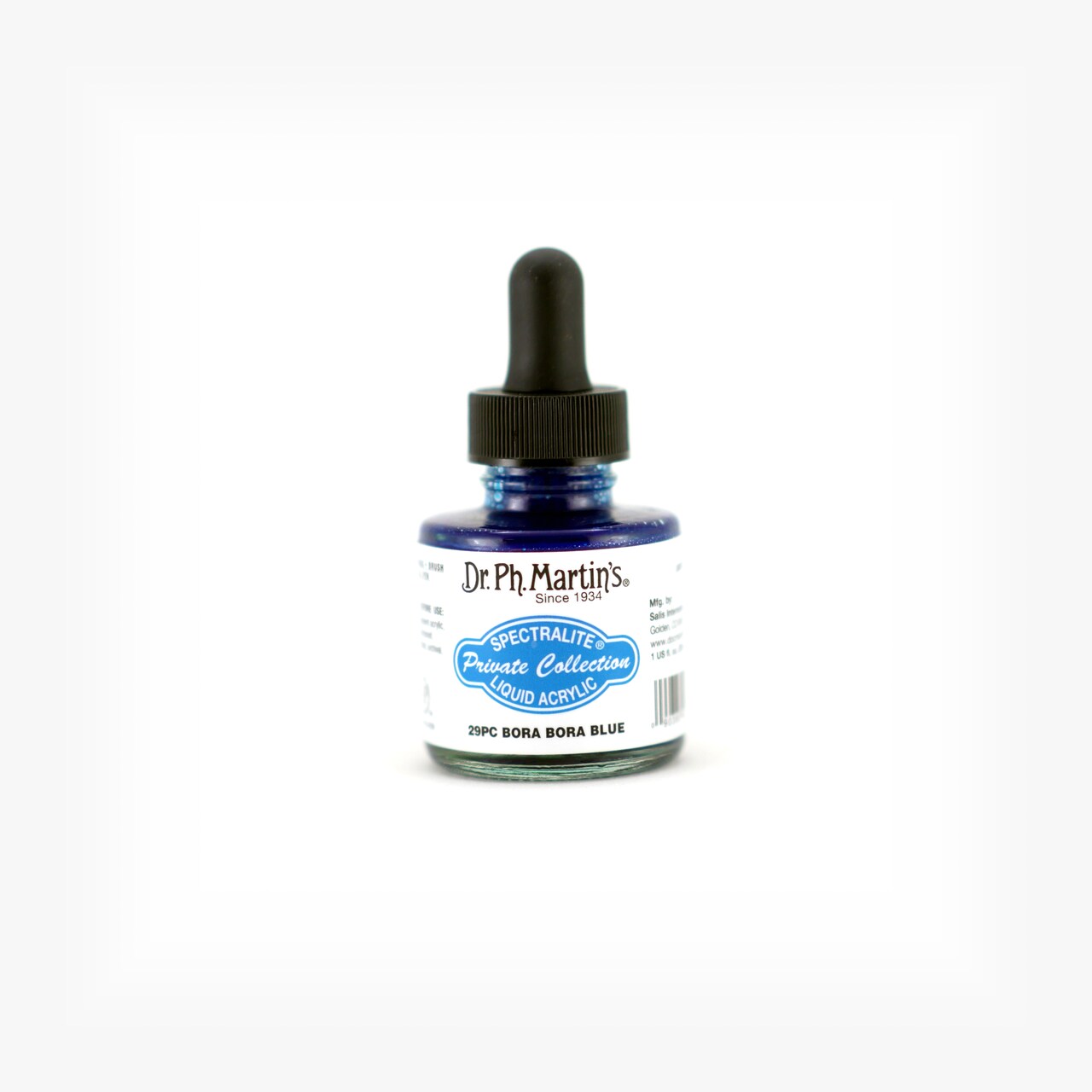 Dr. Ph. Martin's® Spectralite Private Collection Liquid Acrylics, 1.0 US fl oz, 29PC Bora Bora Blue, 1 Bottle